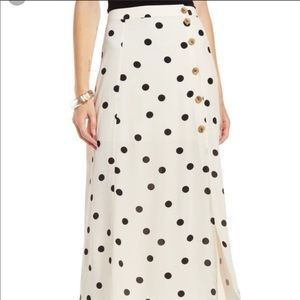 Something Navy Polka Dot Midi Skirt Size XSmall ✨